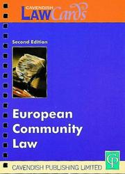 Cover of: EC Law (Lawcards) by Cavendish Publishing Limited