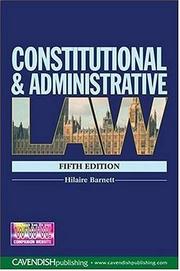 Cover of: Constitutional & administrative law by Hilaire Barnett