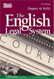Cover of: English legal system | Gary Slapper