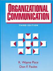 Cover of: Organizational communication by R. Wayne Pace