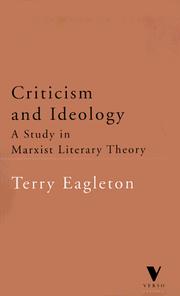 Cover of: Criticism and Ideology by Terry Eagleton