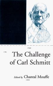 Cover of: The Challenge of Carl Schmitt