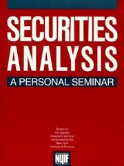 Cover of: Securities analysis by New York Institute of Finance.