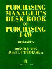 Cover of: Purchasing manager's desk book of purchasing law