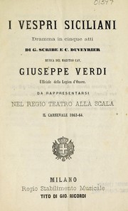 Cover of: I vespri siciliani: dramma in cinque atti