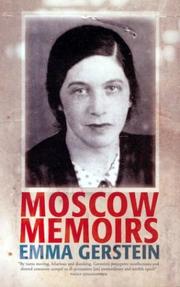 Cover of: MOSCOW MEMOIRS by EMMA GERSTEIN