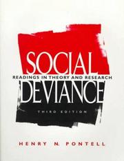 Cover of: Social deviance: readings in theory and research
