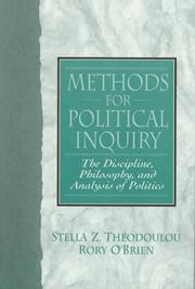 Cover of: Methods for Political Inquiry by Stella Z. Theodoulou, Rory O'Brien, Stella Z. Theodoulou, Rory O'Brien