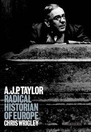 Cover of: A. J. P. Taylor by C. J. Wrigley