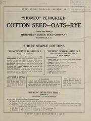 Cover of: "HUMCO" pedigreed cotton seed, oats, rye