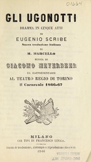 Cover of: Gli Ugonotti by Eugène Scribe