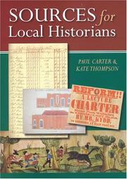 Cover of: Sources for Local and Family History by Paul Carter, Kate Thompson