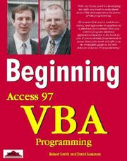 Cover of: Beginning Access 97 VBA programming by Robert Smith