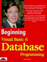Cover of: Beginning Visual Basic 6 database programming