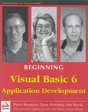 Cover of: Beginning Visual Basic 6 application development
