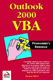 Cover of: Outlook 2000 VBA Programmers Reference
