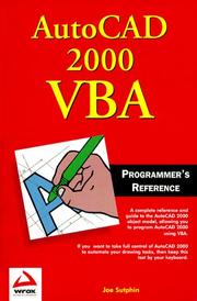 Cover of: AutoCAD 2000 VBA Programmers Reference by Joe Sutphin