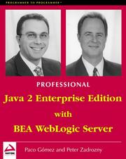 Cover of: Professional J2EE Programming with BEA WebLogic Server