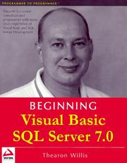 Cover of: Beginning Visual Basic SQL server 7.0