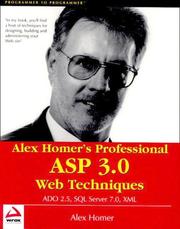 Cover of: Alex Homer's professional ASP techniques