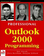 Cover of: Professional Outlook 2000 Programming : With VBA, Office and CDO