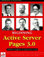 Cover of: Beginning Active Server Pages 3.0