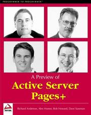 Cover of: A Preview of Active Server Pages+ by Alex Homer, David Sussman, Richard Anderson, Robert Howard
