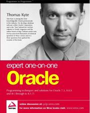 Cover of: Expert one-on-one Oracle by Thomas Kyte