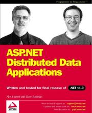 Cover of: ASP.NET Distributed Data Applications by Alex Homer, Dave Sussman