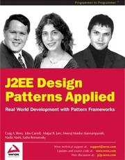 Cover of: J2EE Design Patterns Applied by Matjaz Juric, Nadia Nashi, Craig Berry, Meeraj Kunnumpurath, John Carnell, Sasha Romanosky