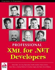 Cover of: Professional XML for .NET Developers | Dinar Dalvi