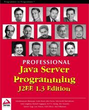 Cover of: Professional Java Server Programming J2EE, 1.3 Edition