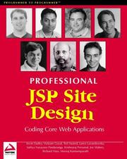 Cover of: Professional JSP Site Design by Kevin Duffey, Richard Huss, Vikram Goyal, Ted Husted, Meeraj Kunnumpurath, Lance Lavandowska, Sathya Narayana Panduranga, Krishnaraj Perrumal, Joe Walnes