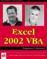 Cover of: Excel 2002 VBA Programmers Reference