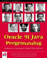 Cover of: Oracle 9i Java Programming: Solutions for Developers Using PL/SQL and Java