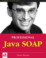 Cover of: Professional Java SOAP by Henry Bequet