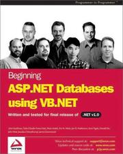 Cover of: Beginning ASP.NET Databases using VB.NET