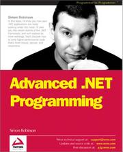 Cover of: Advanced .NET Programming