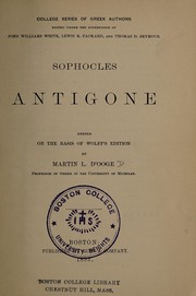 Cover of: Sophocles Antigone by Sophocles