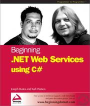 Cover of Beginning . NET Web services using C♯