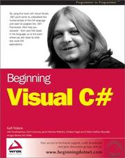 Cover of: Beginning Visual C#