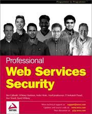 Cover of: Professional Web Services Security