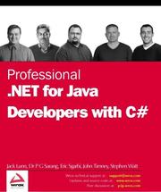 Cover of: Professional .NET for Java Developers Using C# by Erick Sgarbi, Jack Lunn, John Timney, Poornachandra Sarang, Steve Watt