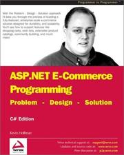 Cover of: ASP.NET E-Commerce Programming by Kevin Hoffman