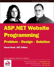 Cover of: ASP.NET Website Programming by Marco Bellinaso