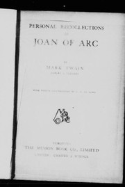 Cover of: Personal recollections of Joan of Arc
