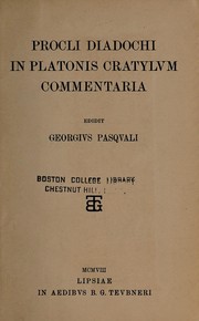 Cover of: Procli Diadochi in Platonis Cratylum commentaria by Proclus Diadochus, Giorgio Pasquali