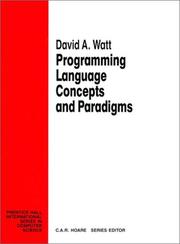 Cover of: Programming Language Concepts Paradigms (Prentice Hall International Series in Computer Science) by David Watt