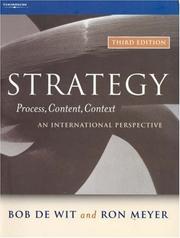 Cover of: Strategy--process, content, context: an international perspective
