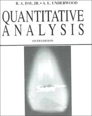 Cover of: Quantitative analysis | R. A. Day